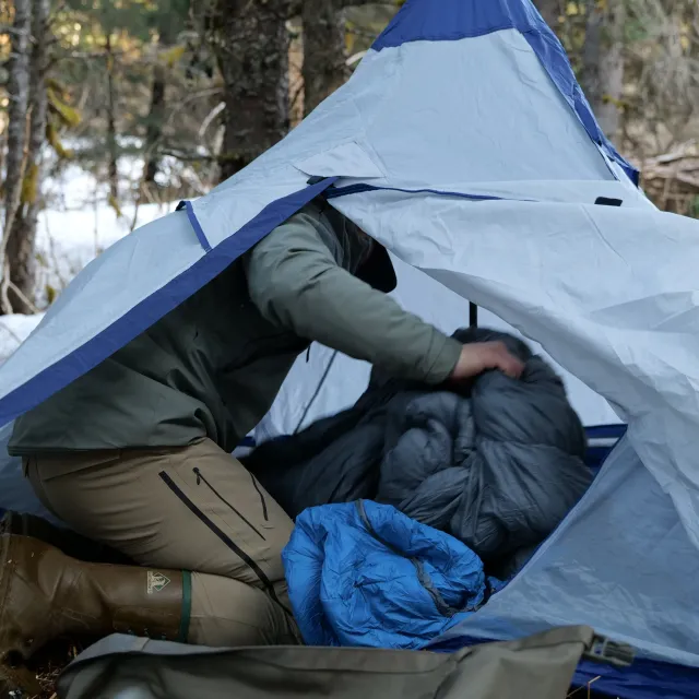 This sleeping bag is a synthetic and down blend,  it is v...