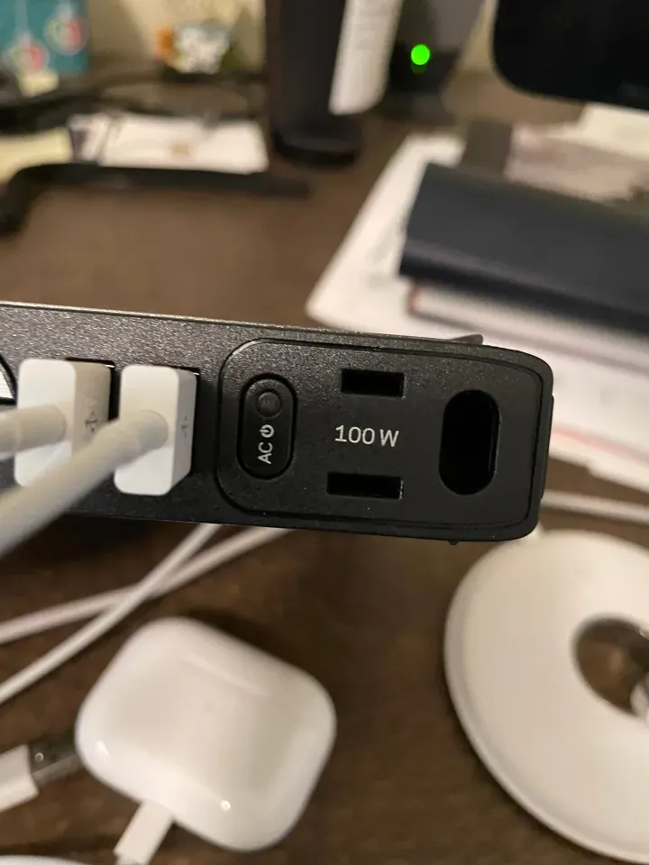 The Sherpa accepts a typical 110v plug as well as USB-C a...