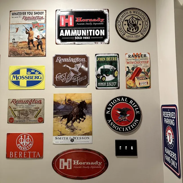 Got a couple Hornady tin signs for the home bar. They loo...