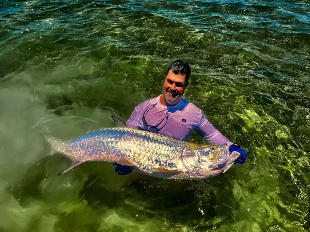 Fishing  for Tarpon down by the the Marquesas out of Key West was a Bucket list of John's. John landed is Tarpon in 45 minutes using live bait.