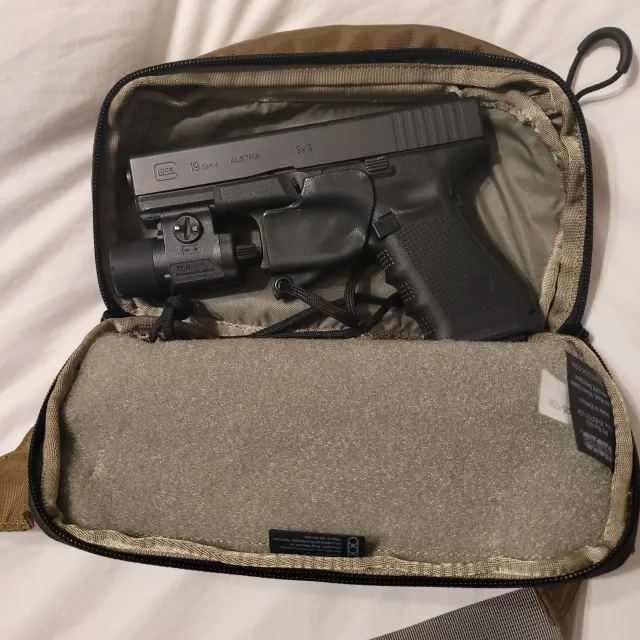 Perfect EDC Bag for a Glock 19 or similar sized CCW. Fill...