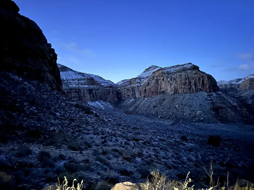 Sunrise in the canyon.